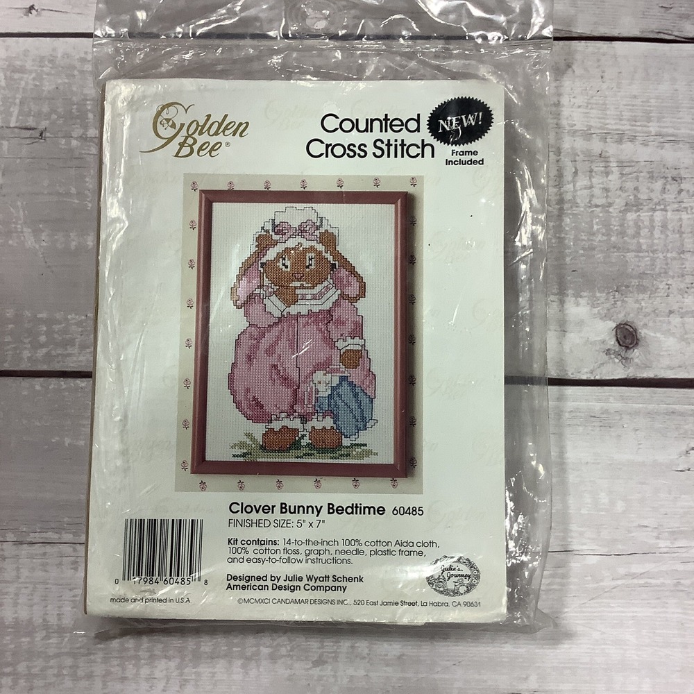 Golden Bee Counted Cross Stitch Kit‎ Clover Bunny Bedtime Needlepoint Sealed
